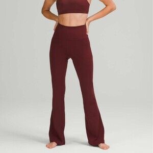 Lululemon NWT Groove Pant Flare Super High-Rise Nulu Red Merlot Size 6 lycra
